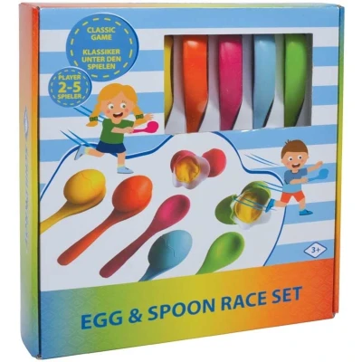 Afbeelding van Schildkröt Egg &amp; Spoon Race Set, Eierracespel voor kinderverjaardagen en tuinfeesten, bevat 5 lepels eieren in verschillende kleuren, 970308