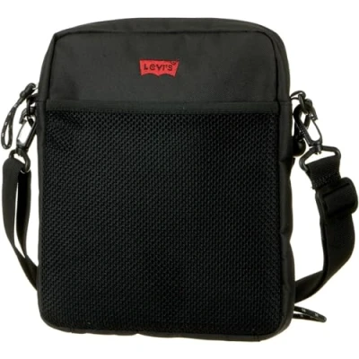 Afbeelding van Levi&#039;s DUAL Strap North South Crossbody Unisex Schoudertas, Maat: One Size, Regular black
