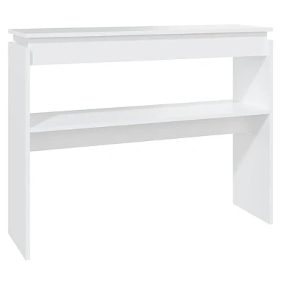 Image de vidaXL Table console blanc 102x30x80 cm bois d&#039;ingénierie808323