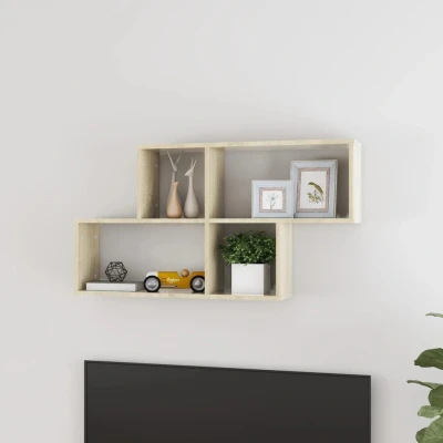 Afbeelding van Wandschap 100x18x53 cm spaanplaat sonoma eikenkleurig