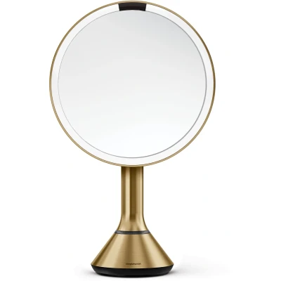 Afbeelding van Simplehuman Spiegel met Sensor 20 cm 5x Vergroting Tru Lux &amp; Touch Control Goud Roestvast Staal