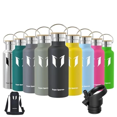 Image de Super Sparrow Gourde Isotherme Bouteille 500ml Inox Bouche Standard Sport Étanche Enfant sans BPA, pour Sport, Gym, Voyage
