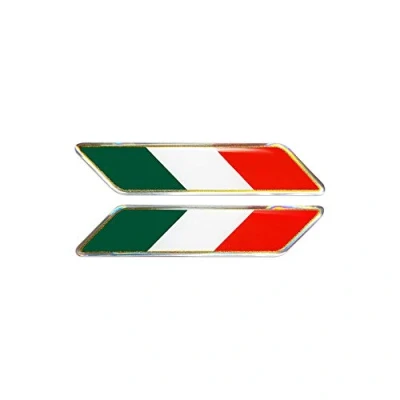 Afbeelding van 4R Quattroerre.it 32107 3D sticker Italiaanse vlag schuin HQ, 2 stuks, 16 x 80 mm