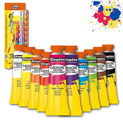 Image de Cléopâtre BL10PGN10 Peinture Gouache Nefertari Premium Assortiment de couleurs 10 Tubes 10ml