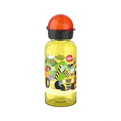 Afbeelding van Emsa N30511 Kids Tritan drinkfles voor kinderen, inhoud 0,4 liter, 100% veilig, praktisch, hygiënisch, lekvrij, slim deksel, robuust, roadwork design