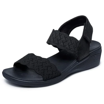 Afbeelding van Skechers Arya On The Rise dames sandalen zwart Maat 40