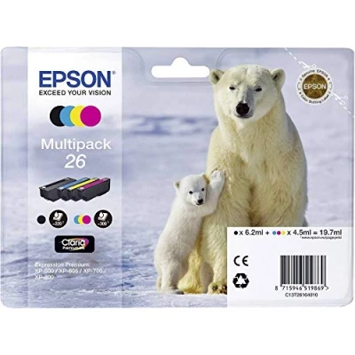 Afbeelding van Epson 26 (C13T26164012) Inktcartridge 4 kleuren Voordeelbundel