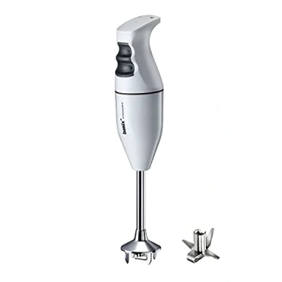 Afbeelding van bamix Staafmixer EO140 Classic met multifunctioneel mes van roestvrij staal, 140 W, 2 standen, Made in Switzerland, wit/zwart