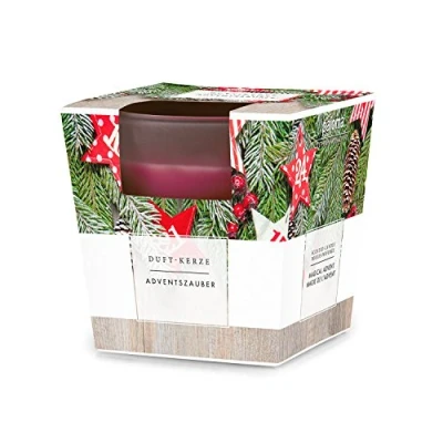 Afbeelding van pajoma Geurkaars &quot;De magie van de advents&quot; in gesatineerd glas 124 g brandduur 25 uur kerstcadeauverpakking