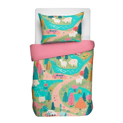 Afbeelding van Dekbedovertrek Pinky Roads Katoen Fresh and Co Kids Ga naar Dekbed Discounter.nl &amp; Profiteer Nu