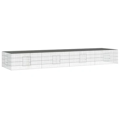 Afbeelding van vidaXL Konijnenkooi met 4 panelen 433x109x54 cm gegalvaniseerd ijzer