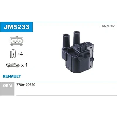Afbeelding van JANMOR JM5233 Bobine RENAULT: CLIO 2, Kangoo I, I Express