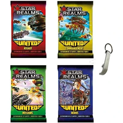Afbeelding van Star Realms Set Franse versie United Pack: aanval + commando missies helden 1 flesopener Blumie (United)