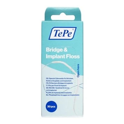 Afbeelding van 6x TePe Bridge &amp; Implant Floss 30 stuks