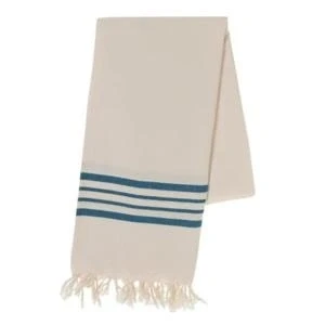 Afbeelding van Hamamdoek Krem Sultan Natural Petrol Blue van Lalay