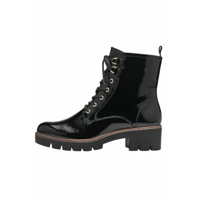 Afbeelding van Tamaris Enkellaarsjes met plateauzool, Dames, Maat: 37, Black patent Schoenen