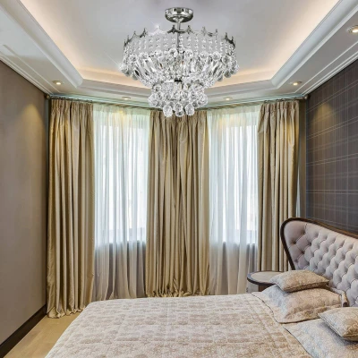 Afbeelding van Kristallen plafondlamp Versailles in chroom