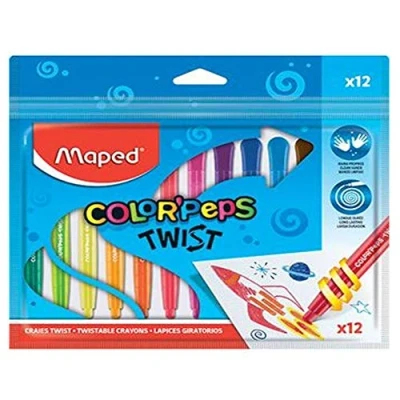 Afbeelding van Color&#039;Peps Twist kleurkrijt x12 in hersluitbaar etui