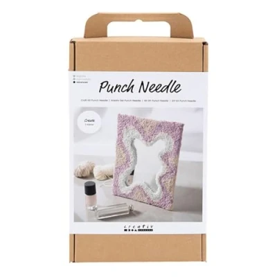 Afbeelding van Creativ Company Hobbyset Punch Needle Spiegel Pastelkleuren