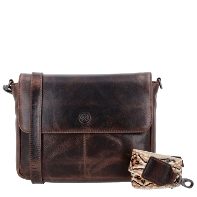 Afbeelding van Hide &amp; Stitches Next Navajo Shoulderbag darkbrown