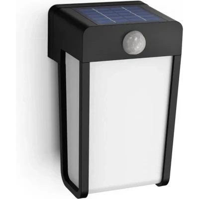 Afbeelding van Philips Shroud 8720169265486 Wandlamp op zonne energie met bewegingsmelder 2.3 W Warmwit Zwart