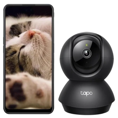 Afbeelding van Tapo TP Link C211 2K Pan/Tilt beveiligingscamera voor babymonitor, huisdiercamera, bewegingsdetectie en tracking, werkt met Alexa Google, ondersteunt