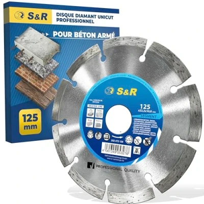 Afbeelding van S&amp;R Diamantslijpschijf 125 voor het doorsnijden van beton/gewapend beton/graniet/steen/baksteen. Snijschijf x 22,2 10 2,2 mm