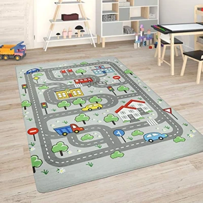Afbeelding van Paco Home Kindervloerkleed Kinderkamer Babykleed Stratenvloerkleed Speelvloerkleed 80x150 cm