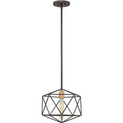 Afbeelding van Hinkley LED Pendelarmatuur Astrid 1X E27 Max 60W Dimbaar Matte Bronze and Deluxe Gold