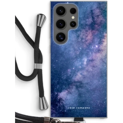 Afbeelding van Case Company® hoesje met Koord geschikt voor Samsung Galaxy S24 Ultra Nebula Telefoonhoesje Zwart Bescherming aan alle Kanten en Over de Schermrand