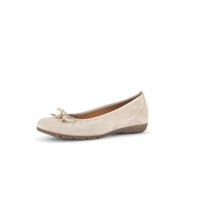 Afbeelding van Gabor Sportliche Ballerina&#039;s, Dames, Maat: 39, Beige Veloursleer
