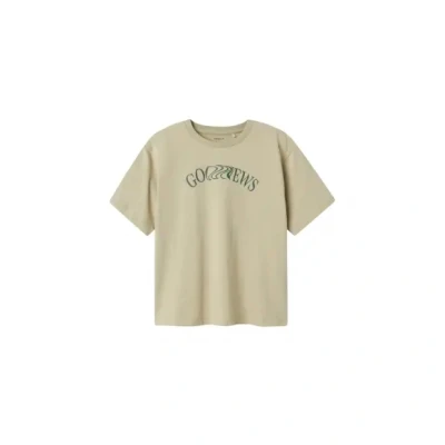 Afbeelding van NAME IT NKMNEVIN SS NREG TOP Jongens T shirts beige maat 134/140