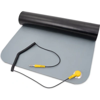 Afbeelding van Velleman Antistatische soldeermat met aardingssnoer, 1000 x 700 mm, grijs