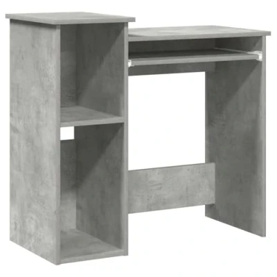 Afbeelding van vidaXL Bureau met schappen 84x40x78 cm bewerkt hout betongrijs