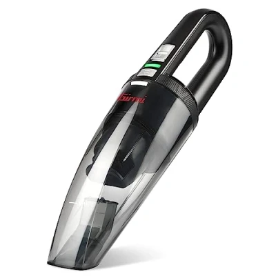 Afbeelding van Girmi AP16 Krachtige draagbare stofzuiger, 7,4 V, vermogen 40 W, met grote container, nat en droog, oplaadstation, accessoires inbegrepen, zwart