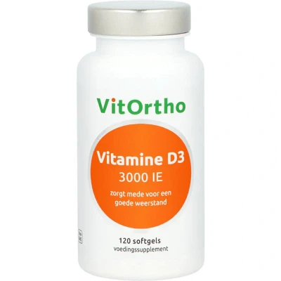 Afbeelding van VitOrtho Vitamine D3 3000 IE Softgels 120st