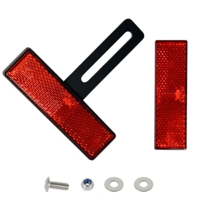 Afbeelding van Motorfiets E4 Universele Catadiopter Rood smal met Kentekenplaat Reflector Korte T Holder Cat&#039;s Eye Scooter Quad E goedgekeurd