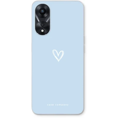 Afbeelding van Case Company® hoesje geschikt voor Oppo A78 5G Klein Hart Blauw Soft Cover Telefoonhoesje Bescherming aan alle Kanten en Schermrand