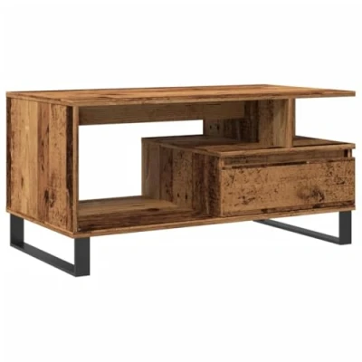 Afbeelding van Salontafel 90x49x45 cm bewerkt hout oud houtkleurig