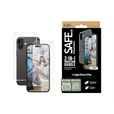 Image de SAFE. by PanzerGlass protection 2 en 1 coque de pour téléphone portable polyuréthanne thermoplastique (TPU) transparent avec d&#039;écran Apple iPhone 16 Plus