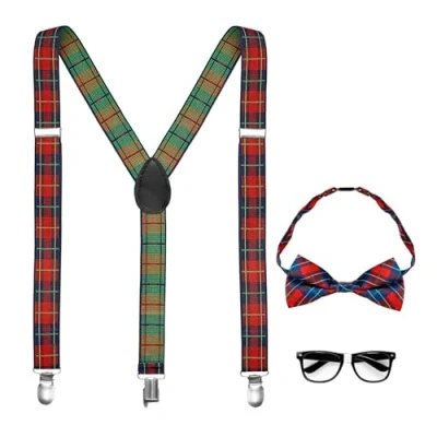 Afbeelding van W WIDMANN MILANO Party Fashion 68551 Nerd kostuumset, bretels, vlinderdas en bril, college, schoolmeisje, carnaval, themafeest