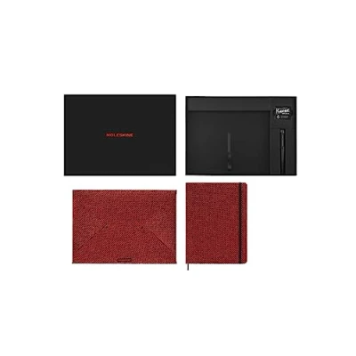 Afbeelding van Moleskine LE Shine Collection Notitieboek, Envelope &amp; Pen Rood Bundel XL (18x25cm) Gelinieerd Harde Kaft (Collector&#039;s Box)