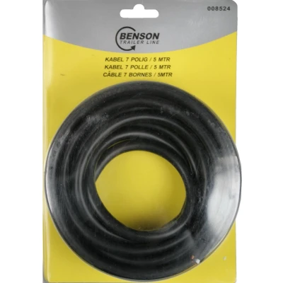 Afbeelding van Benson Aanhangwagen Kabel 7 Polig 1 mm² 5 meter Zwart