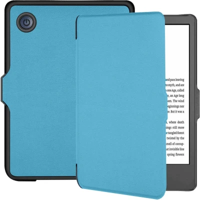 Afbeelding van Hoesje geschikt voor Kobo Clara 2E E reader iMoshion Slim Hard Case Bookcase Ook Tolino Shine 4 Lichtblauw