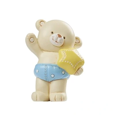 Afbeelding van Taarttopper Teddybeer Blauw Polystone 6cm