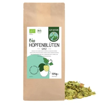 Afbeelding van Biologische Hele Hop, 125 g, van Alpi Nature, Gedroogde Hopplant, Hopblaadjes, Humulus Lupulus, Losse Thee, Hopbloemen voor de bereiding Hopthee
