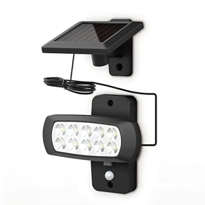 Afbeelding van B.K.Licht Buitenlamp wandlamp buiten schijnwerper solar zonne energie met bewegingssensor floodlight tuin zwart IP44