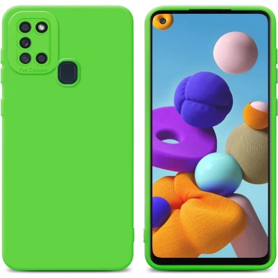 Afbeelding van Cadorabo Hoesje geschikt voor Samsung Galaxy A21s in Fluid GROEN Beschermhoes gemaakt van flexibel TPU silicone Cover Case