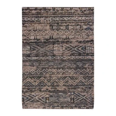 Afbeelding van 9113 Antiquarian Kelim Black Rabat Vloerkleed 170x240 Rechthoek Laagpolig,Vintage Tapijt Landelijk Antraciet, Bruin