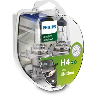 Image de Philips automotive lightning Longlife Ecovision H4 Ampoule De Phare Avant, Durée Vie Plus Longue, Set 2